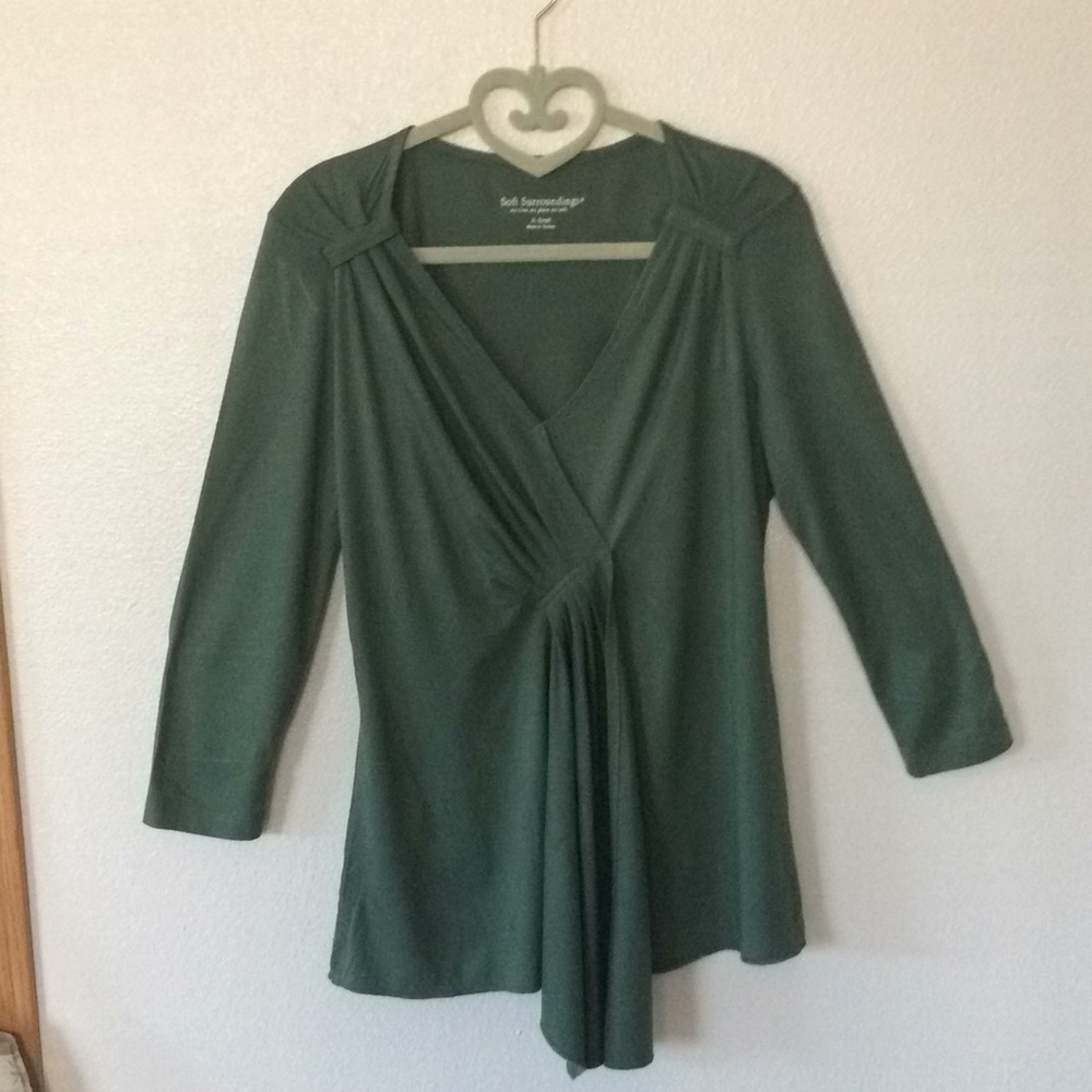 Green Draped Shirt from Soft Surrounding  Size XS